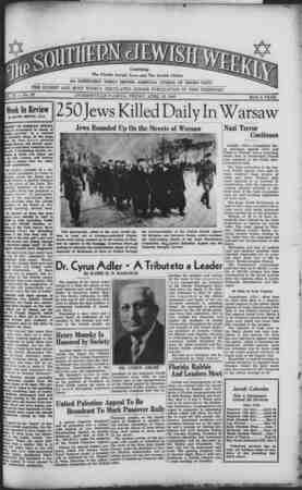 Southern Jewish Weekly Newspaper April 12, 1940 kapağı
