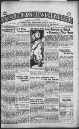 Southern Jewish Weekly Newspaper May 31, 1940 kapağı