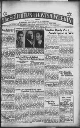 Southern Jewish Weekly Newspaper June 7, 1940 kapağı