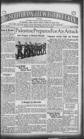 Southern Jewish Weekly Newspaper June 14, 1940 kapağı