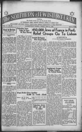 Southern Jewish Weekly Newspaper June 21, 1940 kapağı