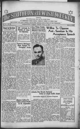 Southern Jewish Weekly Newspaper July 12, 1940 kapağı