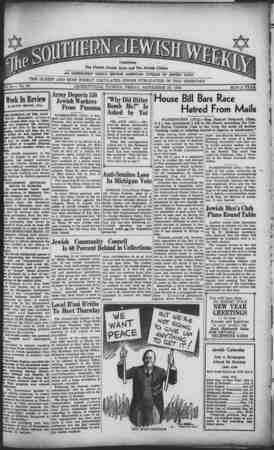 Southern Jewish Weekly Newspaper September 20, 1940 kapağı