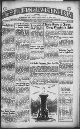 Southern Jewish Weekly Newspaper October 18, 1940 kapağı