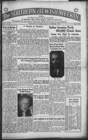 Southern Jewish Weekly Newspaper November 1, 1940 kapağı