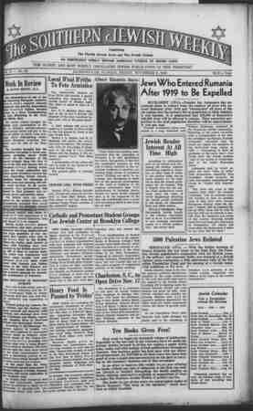 Southern Jewish Weekly Newspaper November 8, 1940 kapağı
