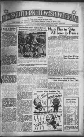 Southern Jewish Weekly Newspaper November 15, 1940 kapağı