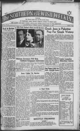 Southern Jewish Weekly Newspaper November 22, 1940 kapağı
