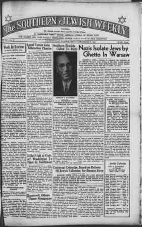 Southern Jewish Weekly Newspaper December 6, 1940 kapağı