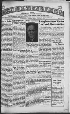Southern Jewish Weekly Newspaper January 3, 1941 kapağı