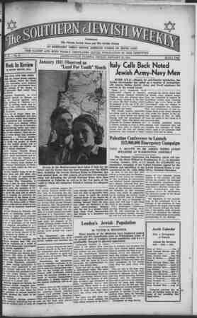 Southern Jewish Weekly Newspaper January 10, 1941 kapağı