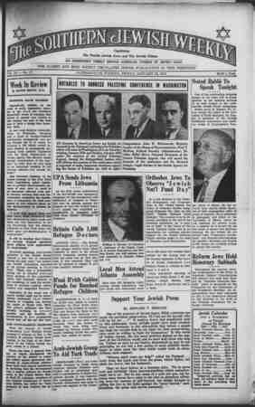 Southern Jewish Weekly Newspaper January 24, 1941 kapağı