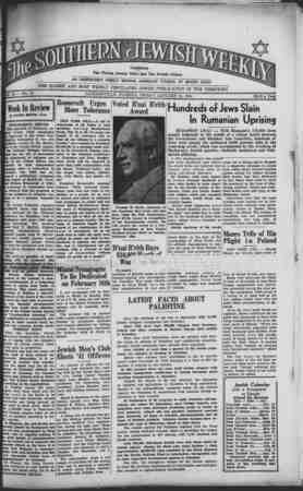 Southern Jewish Weekly Newspaper January 31, 1941 kapağı