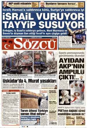 Sözcü Gazetesi 1 Şubat 2013 kapağı