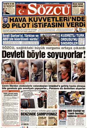 Sözcü Gazetesi 2 Şubat 2013 kapağı
