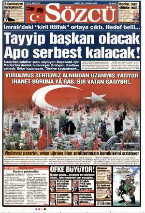 Sözcü Gazetesi 2 Mart 2013 kapağı