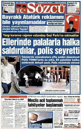 Sözcü Gazetesi 7 Temmuz 2013 kapağı