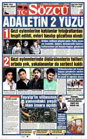 Sözcü Gazetesi 17 Temmuz 2013 kapağı