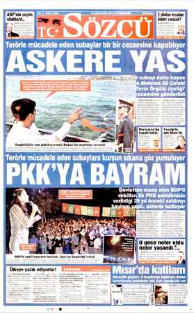 Sözcü Gazetesi 15 Ağustos 2013 kapağı