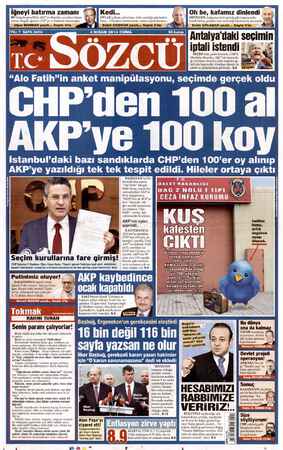  İğneyi batırma zamanı (© BÜ köşede genellikle AKP'yi eleştirip çı yoruz. Bugün iğneyi, CHP'ye ve liderine balıracağız. Uğur