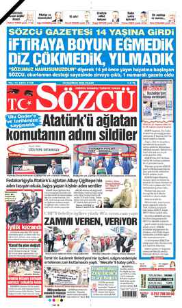 Sözcü Gazetesi 28 Haziran 2020 kapağı