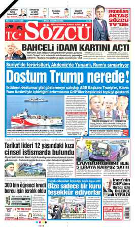 Sözcü Gazetesi 3 Eylül 2020 kapağı