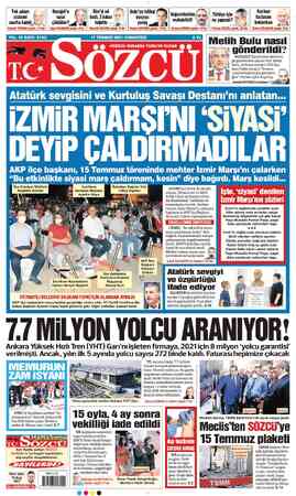  Tek adam sistemi sınıfta kaldı! A , Rahmi TURAN yazdı. 11'de Borajet'e nasıl çöktüler? Uğur DÜNDAR yazdı. 4’ie Rize'yi sel /X