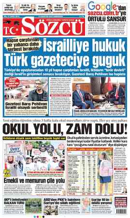 | YIL: . #SÖZCÜ SUSARSA TÜRKiYE SUSAR . Diahse çarptırlana N ” bir yabancı daha " (U v || iserhest bırakıldıği sea _,_—____ —
