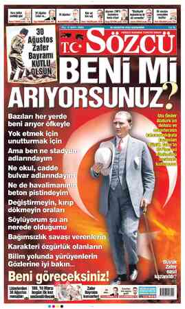  “ ( Akşener, CHP'li X — “Büyükşehir Bir meydan Kara talihin — e ?igfâ:;ıustos (_.: 30 Ağustos! 7 © ğ:'ı';:; 'îğ başkanlara —