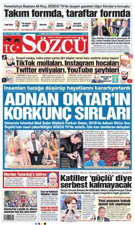  Fenerbahçe Başkanı Ali Koç, SÖZCÜ TV'de duayen gazeteci Uğur Dündar'a konuştu: Takım Inrmda taraitar Iormda Keyfe göre seğ