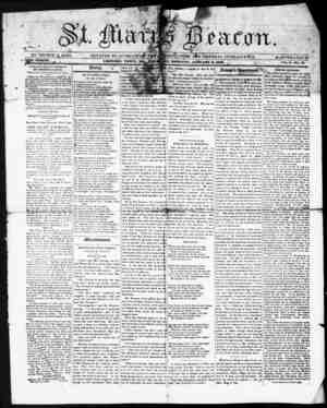 St. Mary's Beacon Newspaper January 6, 1853 kapağı