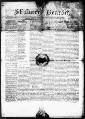 St. Mary's Beacon Newspaper January 13, 1853 kapağı