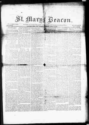 St. Mary's Beacon Newspaper April 28, 1853 kapağı