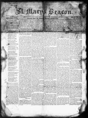 St. Mary's Beacon Newspaper August 10, 1854 kapağı