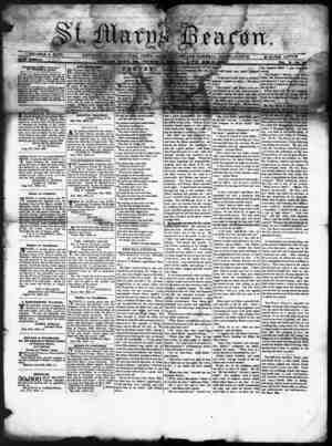 St. Mary's Beacon Newspaper September 14, 1854 kapağı