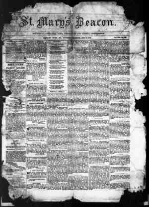 St. Mary's Beacon Newspaper July 2, 1857 kapağı