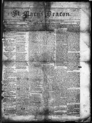 St. Mary's Beacon Newspaper November 26, 1857 kapağı