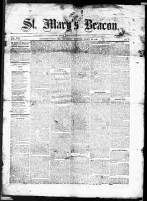St. Mary's Beacon Newspaper April 29, 1858 kapağı