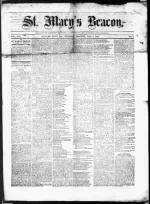 St. Mary's Beacon Newspaper May 6, 1858 kapağı