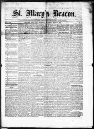 St. Mary's Beacon Newspaper May 20, 1858 kapağı