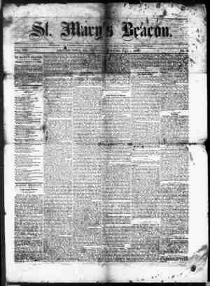 St. Mary's Beacon Newspaper July 1, 1858 kapağı