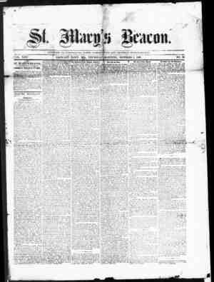 St. Mary's Beacon Newspaper September 2, 1858 kapağı