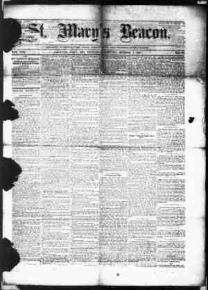 St. Mary's Beacon Newspaper November 4, 1858 kapağı