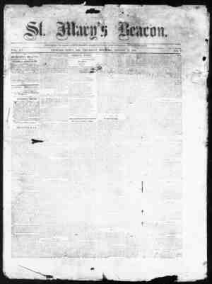 St. Mary's Beacon Newspaper February 17, 1859 kapağı
