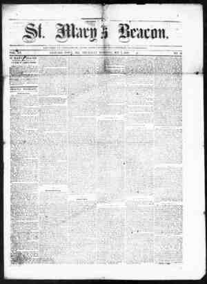 St. Mary's Beacon Newspaper May 5, 1859 kapağı