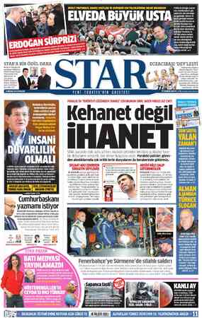  STAR'A BİR ODUL DAHA Başkan Dergisi Al- tın Basın Ödülü'ne STAR Genel Yayın Yönetmeni Nuh Albayrak'ı la- yık gördü. Ödülü...