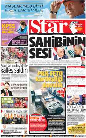  Sayfa 3'te 7 EKİM 2016 CUMA wwwr.star.com.tr 75 KURUŞ (KKTC: 1 TL) KPSS'ye girecekler! Bu pazar gazeteniz Star'ı Toprakları