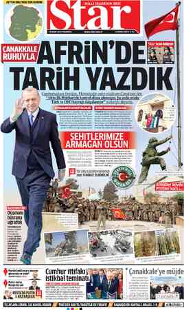  ZEYTİN DALI'NDA SON DURUM JBülbül Ş e Mabatlı © 'ASSE © Seyh Hadid 19 MART 2018 PAZARTESİ Wwww.star.com 75 KURUŞ (KKTC: 1...