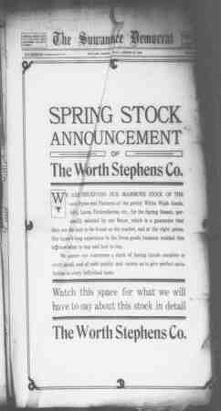 Suwannee Democrat Newspaper January 22, 1909 kapağı