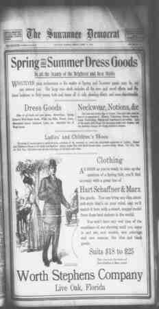 Suwannee Democrat Newspaper April 16, 1909 kapağı